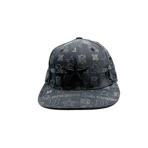 DALLAS COWBOYS Rebok Fitted BASEBALL HAT/CAP, NFL FOOTBALL Blackout 7 1/2
